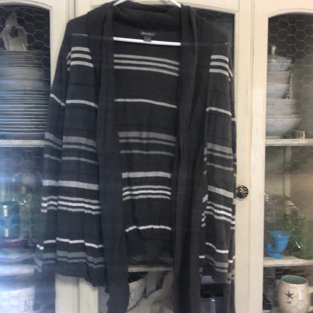 Cute Striped Eddie Bauer Open Cardigan